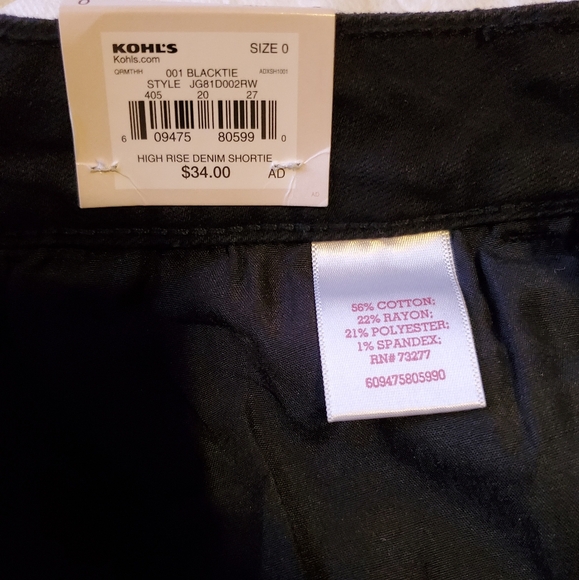 Black Juniors SO High-Rise Shortie Shorts Denim from Kohls NWT - Picture 3 of 9